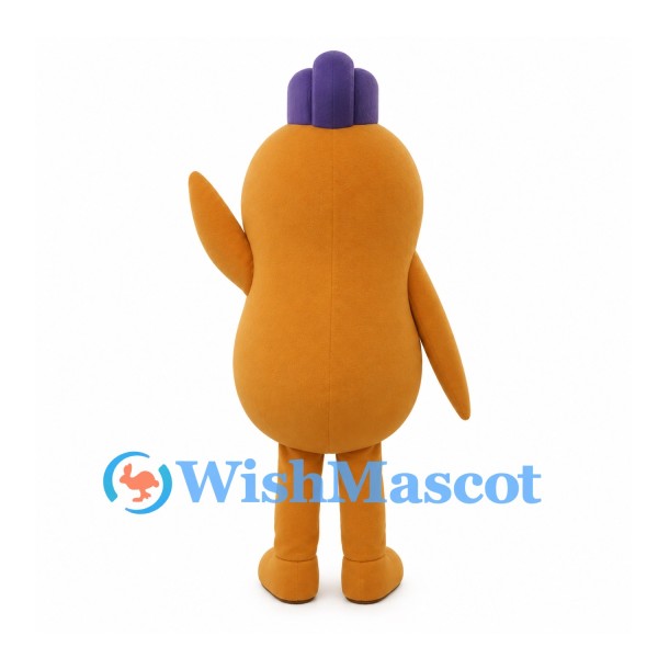 One-Eyed Monster Mascot Costume in Orange with Purple Crest
