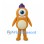 One-Eyed Monster Mascot Costume in Orange with Purple Crest