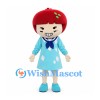 Apple Girl Mascot Costume with Light Blue Sailor Dress