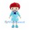 Apple Girl Mascot Costume with Light Blue Sailor Dress