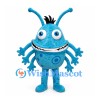 Alien Mascot Costume in Blue with Long Antennae and Multiple Arms