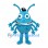 Alien Mascot Costume in Blue with Long Antennae and Multiple Arms
