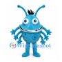Alien Mascot Costume in Blue with Long Antennae and Multiple Arms
