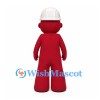 Worker Mascot Costume in Red with White Hard Hat