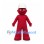 Worker Mascot Costume in Red with White Hard Hat
