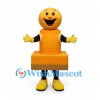 Rubber Stamp Mascot Costume in Orange with Smiling Face