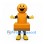 Rubber Stamp Mascot Costume in Orange with Smiling Face
