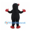 Mole Mascot Costume in Black with Red Belly and Nose