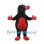 Mole Mascot Costume in Black with Red Belly and Nose