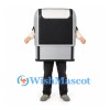 Trash Bin Mascot Costume in Gray and Black