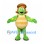 Turtle Mascot Costume in Green with Brown Flat Cap
