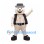 Polar Bear Mascot Costume with Ranger Hat and Black Vest