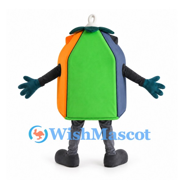 Recycling Bin Mascot Costume in Green and Orange