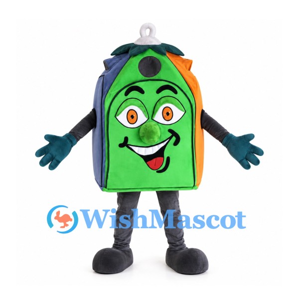 Recycling Bin Mascot Costume in Green and Orange