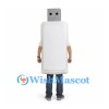 USB Flash Drive Mascot Costume in White with Gray Connector