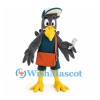 Bird Mascot Costume with Teal Cap and Orange Shoulder Bag