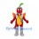 Dragon Mascot Costume in Red with Knight Helmet and Orange Wings