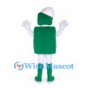 Chef Mascot Costume with Green Square Body and White Hat
