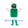 Chef Mascot Costume with Green Square Body and White Hat