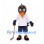 Crow Mascot Costume with White Hockey Shirt and Navy Shorts