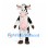 Cow Mascot Costume in Black and White with Large Horns