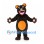 Bear Mascot Costume in Black with Orange Belly and Eye Rings