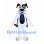 Dog Mascot Costume in White with Black Patches and Blue Cape