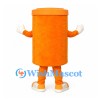 Container Mascot Costume in Orange with Smiling Face