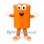 Container Mascot Costume in Orange with Smiling Face