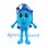Atom Mascot Costume in Blue with Orbital Rings