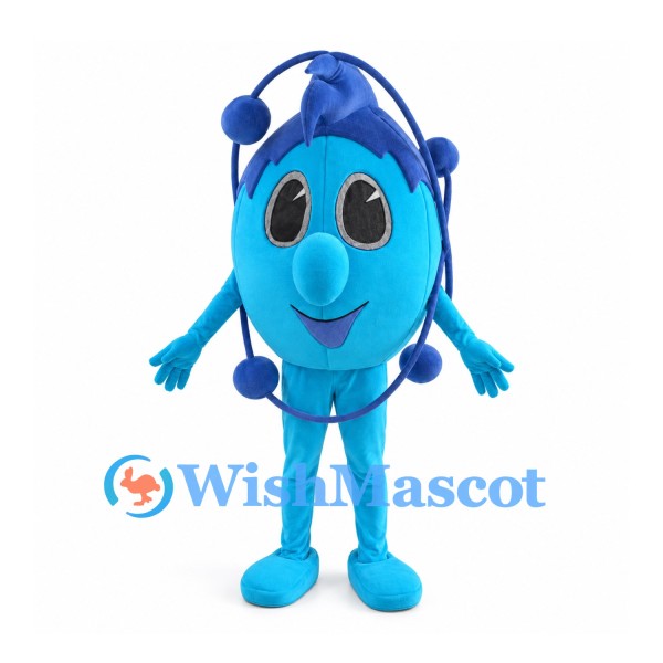 Atom Mascot Costume in Blue with Orbital Rings