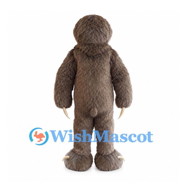 Sloth Mascot Costume in Brown with Long Shaggy Fur