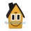 House Mascot Costume in Yellow with Black Roof and Chimney