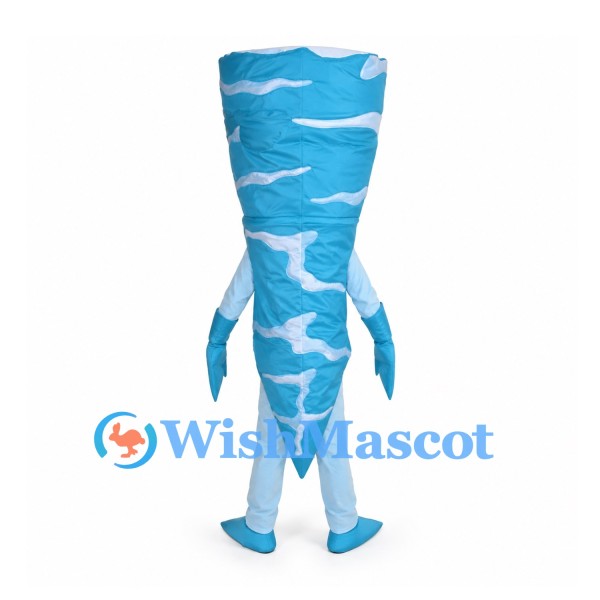 Tornado Mascot Costume in Blue and White
