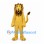 Lion Mascot Costume in Yellow with Two-Tone Shaggy Mane