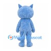 Blue Cat Mascot Costume with Light Blue Belly and Black Nose