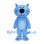 Blue Cat Mascot Costume with Light Blue Belly and Black Nose