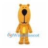 Gold Bear Mascot Costume with Yellow Belly and Long Black Nose