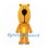 Gold Bear Mascot Costume with Yellow Belly and Long Black Nose