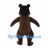 Brown Bear Mascot Costume with Cream Chest and Open Mouth