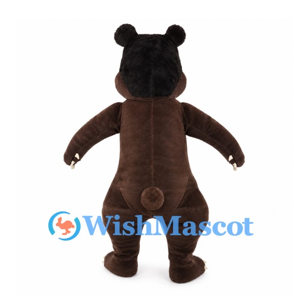 Brown Bear Mascot Costume with Cream Chest and Open Mouth