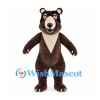 Brown Bear Mascot Costume with Cream Chest and Open Mouth