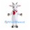 White Goat Mascot Costume with Red Neck Scarf