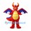 Red Dragon Mascot Costume with Blue Wings and Yellow Belly