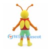 Butterfly Mascot Costume in Yellow with Red Vest and Green Shorts