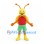 Butterfly Mascot Costume in Yellow with Red Vest and Green Shorts