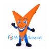 Lightning Bolt Mascot Costume in Orange with Blue Gloves
