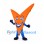 Lightning Bolt Mascot Costume in Orange with Blue Gloves