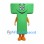Letter T Mascot Costume in Green with Orange Gloves