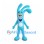 Turquoise Alien Mascot Costume with Three-Pronged Head